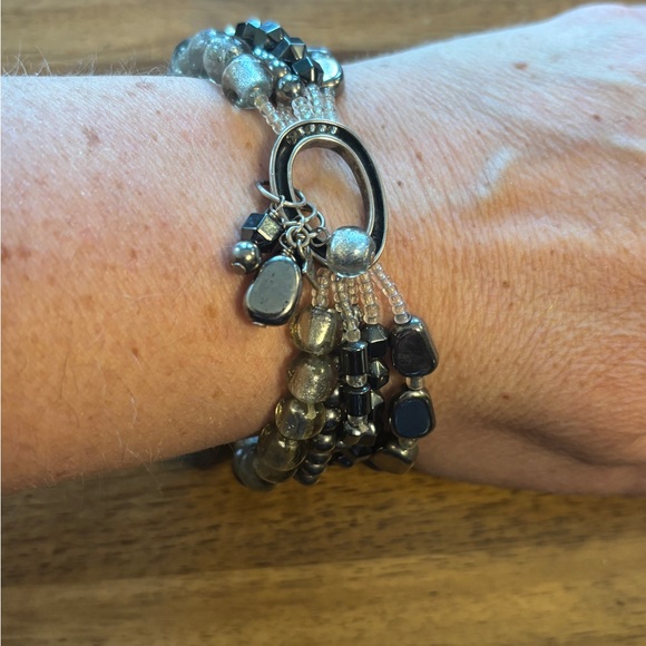 Silpada “Hailstone” Silver and Black Multi-Strand Bracelet - Picture 2 of 5